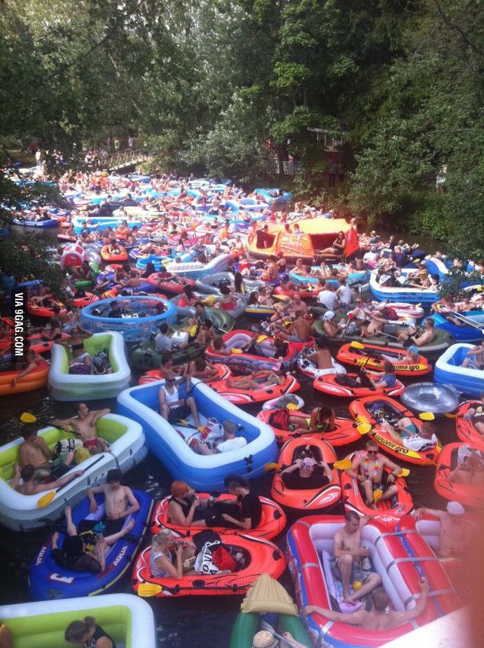 Annual “beer floating” event in Finland