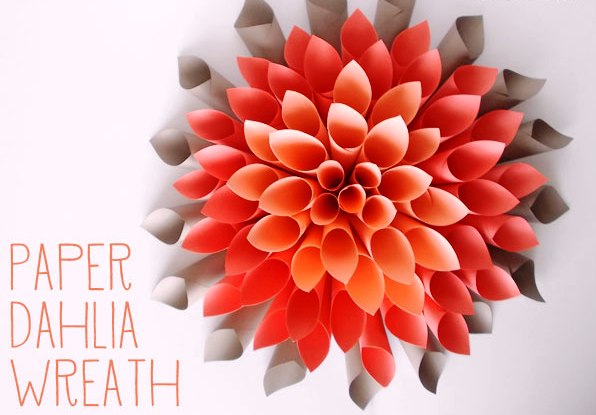 Paper Dahlia Wreath Tutorial