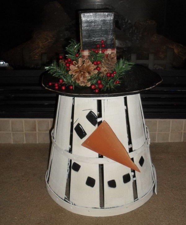 old peck basket snowman