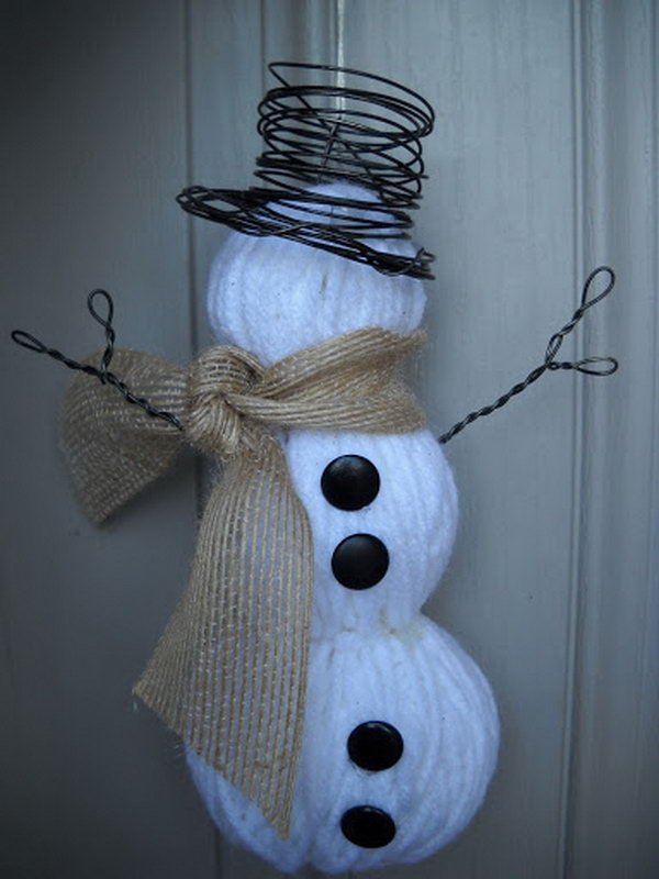 snowman yarn wrapped foam balls