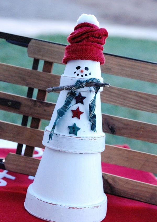 terra cotta snowman craft
