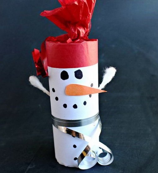 toilet paper roll snowman