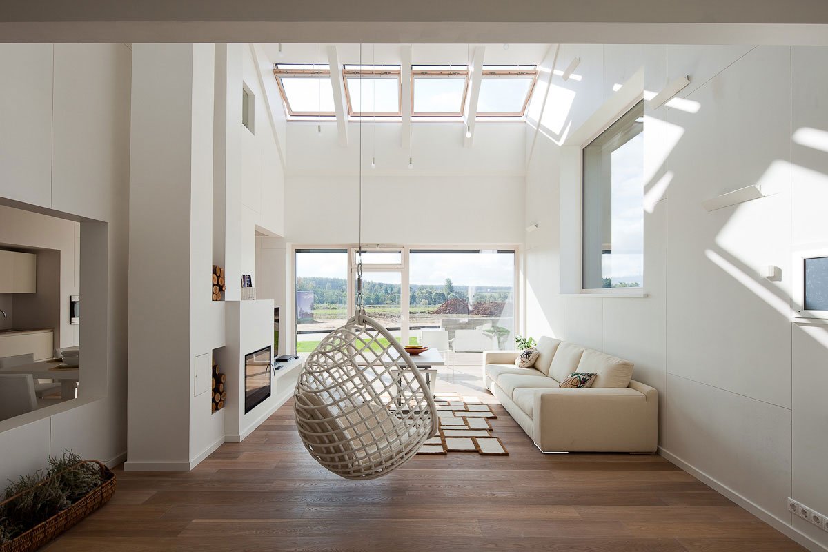 soft white wall living room