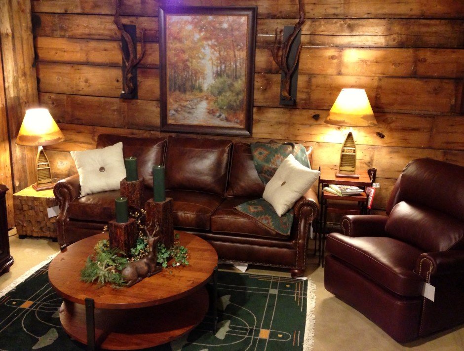 living room rustic style masculine