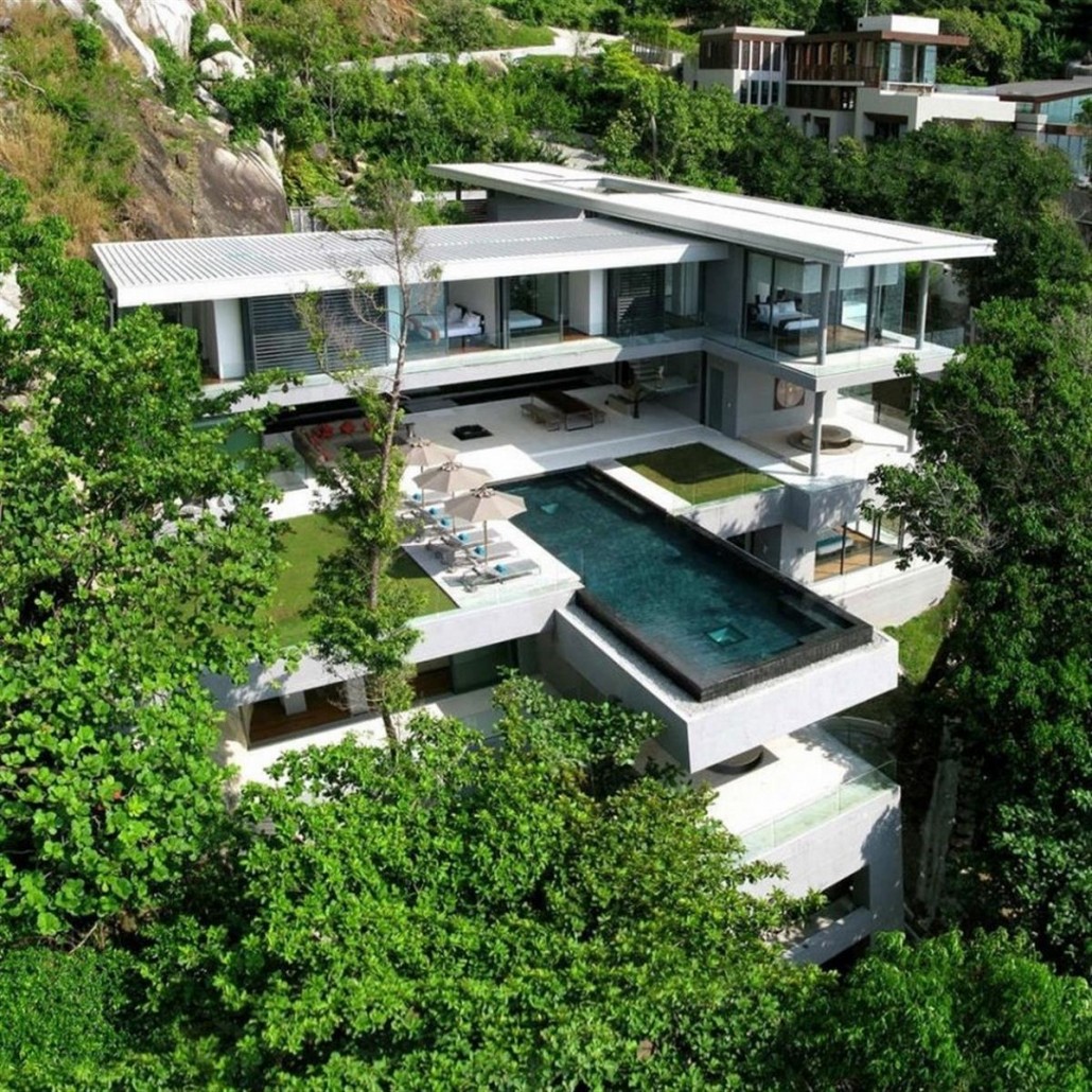 white black contemporary villa design ideas