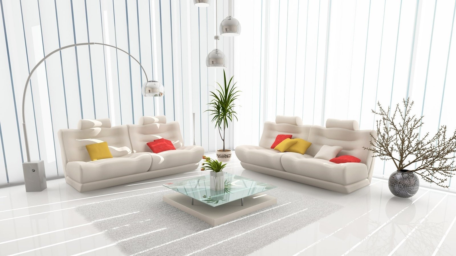 shades of white living room