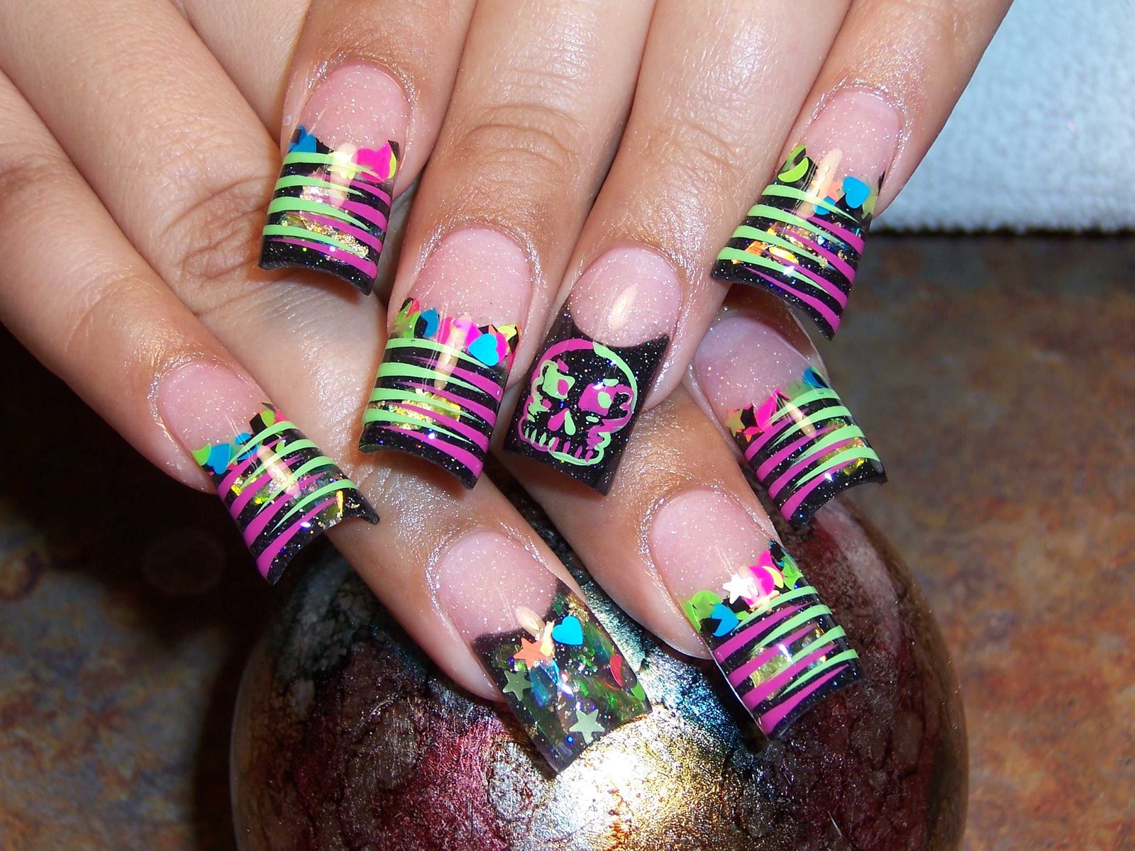 Neon Flower Nail Ideas - wide 8