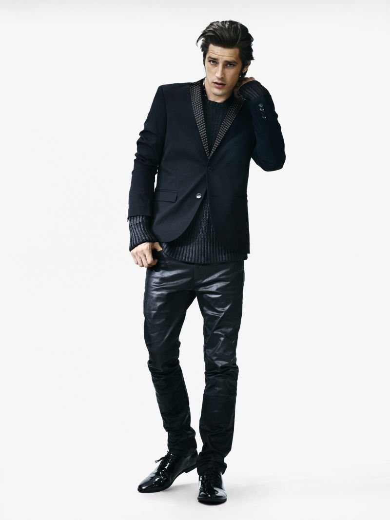 mens leather shorts h&m