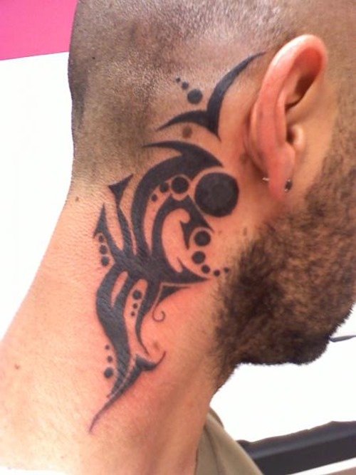 Tribal Neck Tattoos For Guys