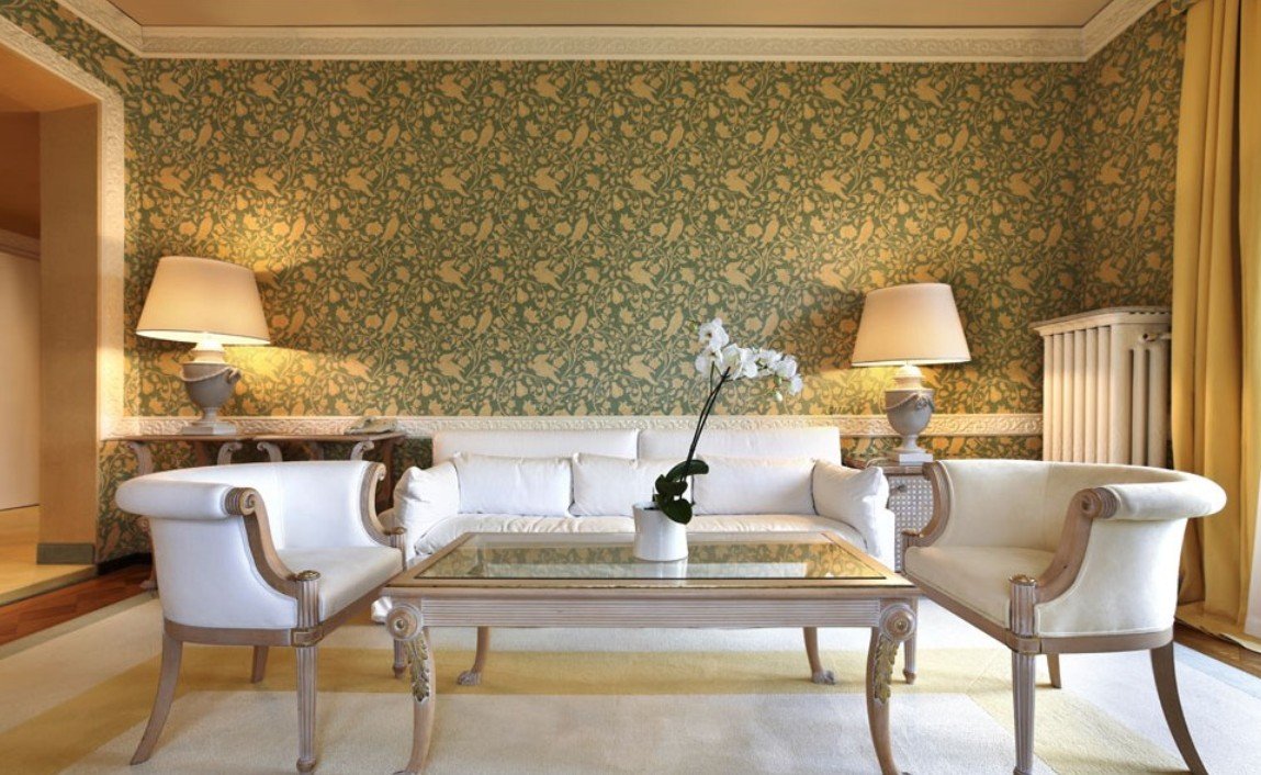 green wallpaper ideas for living room