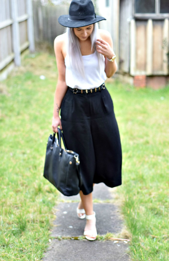 black culottes outfit