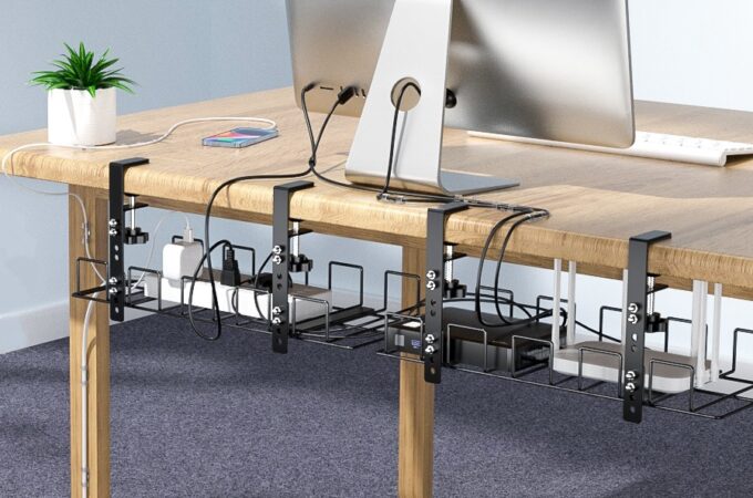 Get Rid of Cable Clutter with Luxear Under Desk Cable Management Tray