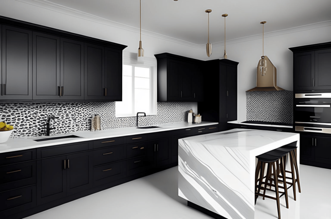 Pairing Black Kitchen Cabinets With White Countertops