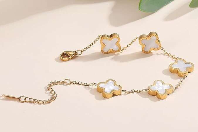 Elevate Your Style with an 18K Gold Plated Clover Lucky Bracelet