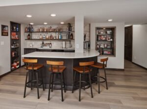 Basement Remodel with Basement Bar in Seattle
